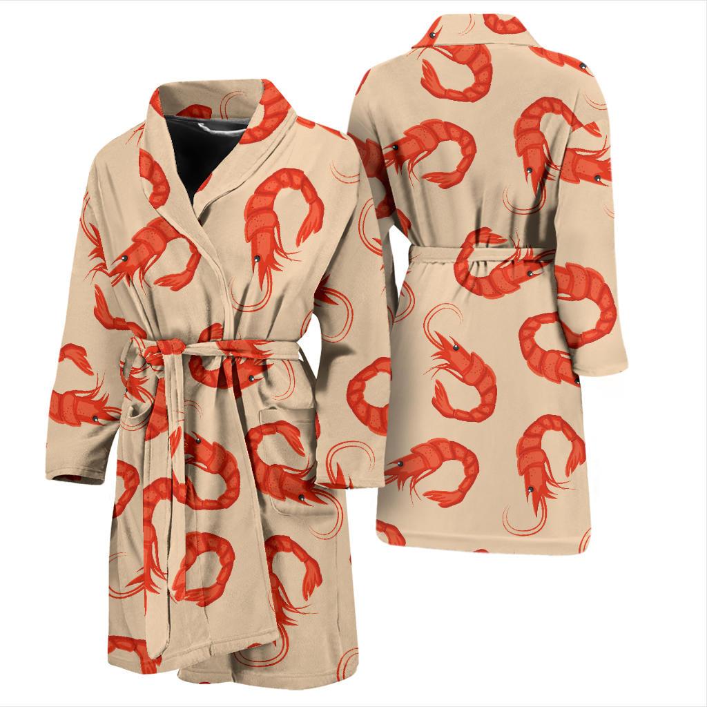 Prawn Pattern Print Design 02 Men Bathrobe-JORJUNE.COM