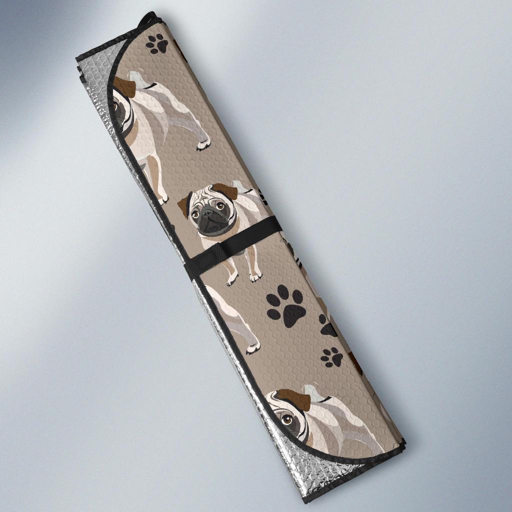 Pug Pattern Print Design A04 Car Sun Shades-JORJUNE.COM