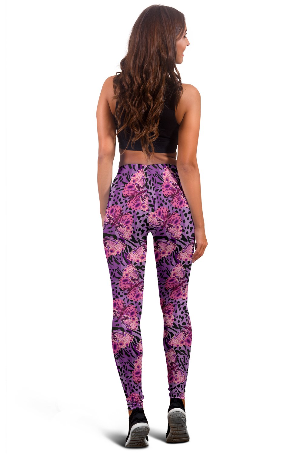 Purple Butterfly Leopard Women Leggings