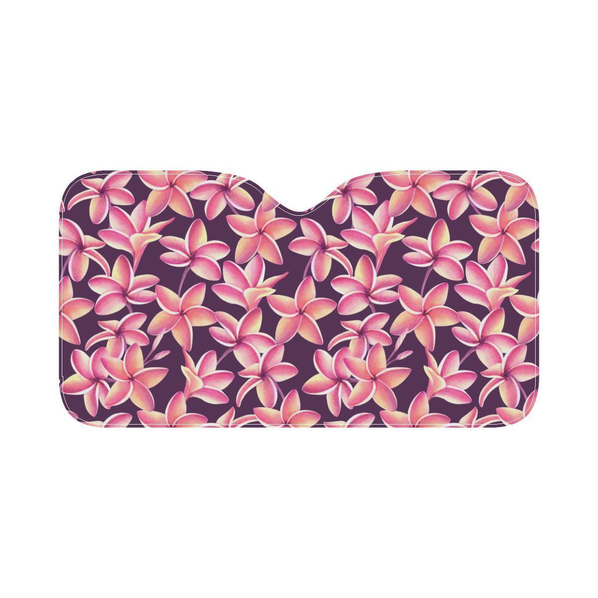 Purple Plumeria Pattern Print Design PM010 Car Sun Shade-JorJune