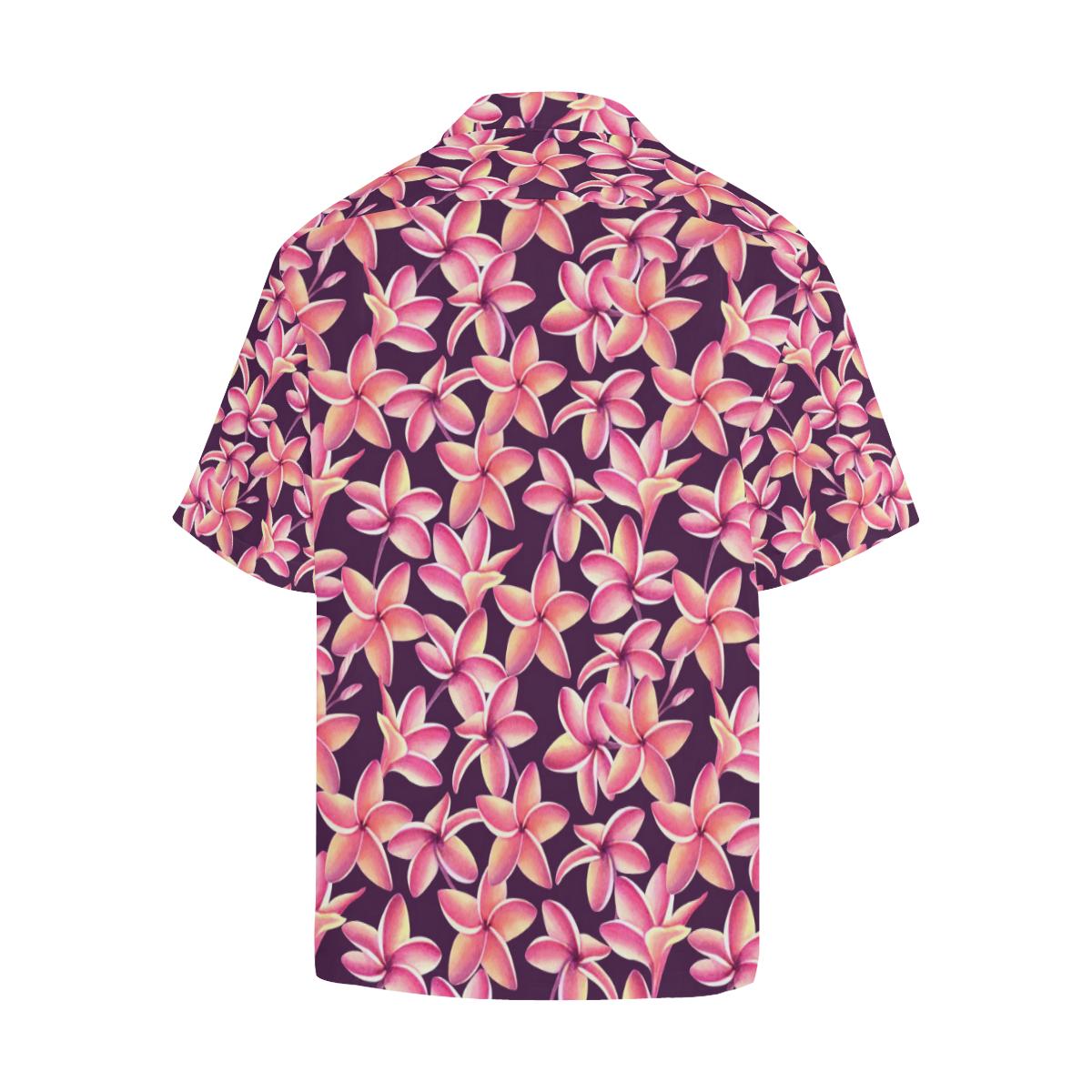 Purple Plumeria Pattern Print Design PM010 Men Hawaiian Shirt-JorJune