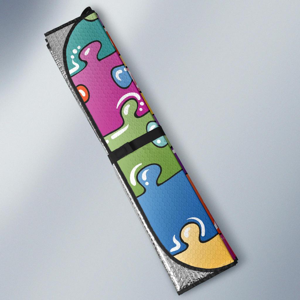 Puzzle Pattern Print Design A05 Car Sun Shades-JORJUNE.COM