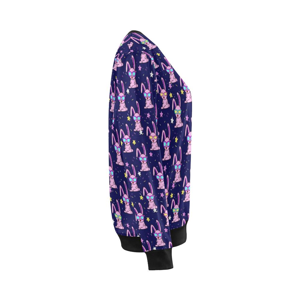 Rabbit Baby Pattern Print Design RB015 Women Long Sleeve Sweatshirt-JorJune