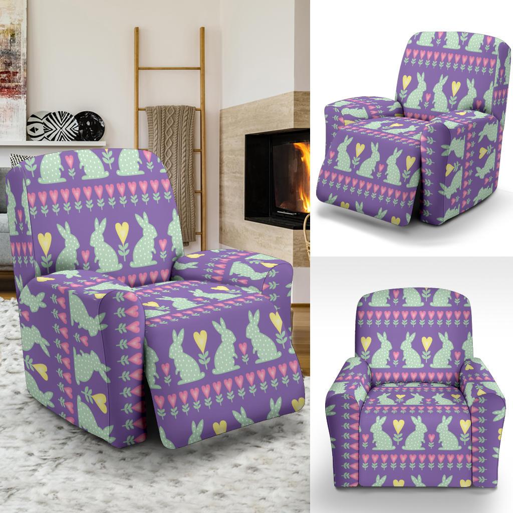 Rabbit Pattern Print Design RB01 Recliner Slipcover-JORJUNE.COM