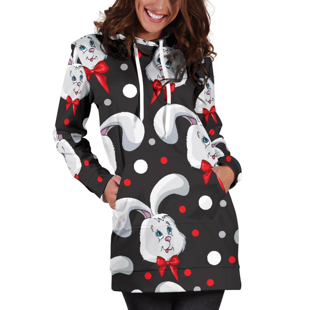 Rabbit Pattern Print Design RB012 Women Hoodie Dress