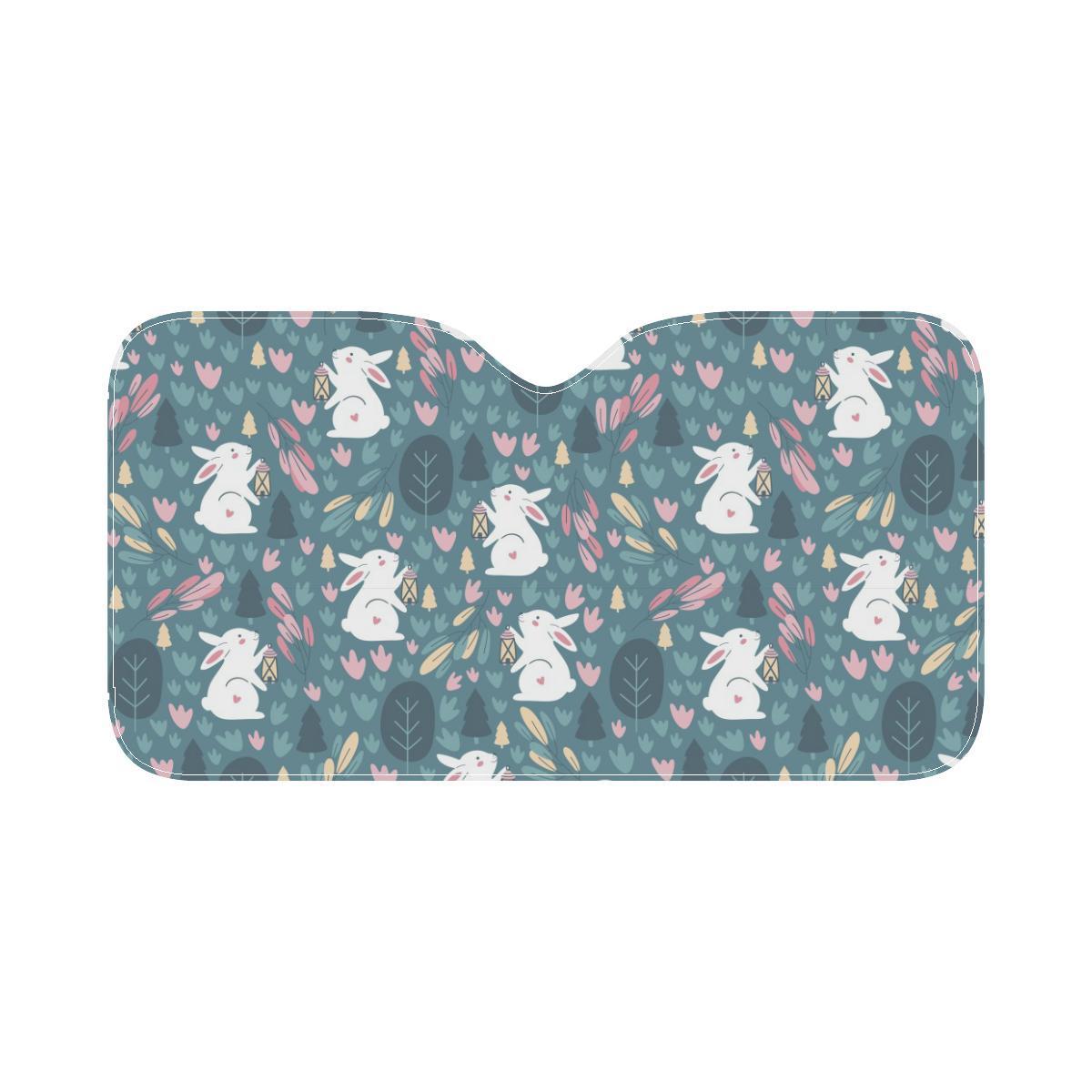 Rabbit Pattern Print Design RB013 Car Sun Shade-JorJune