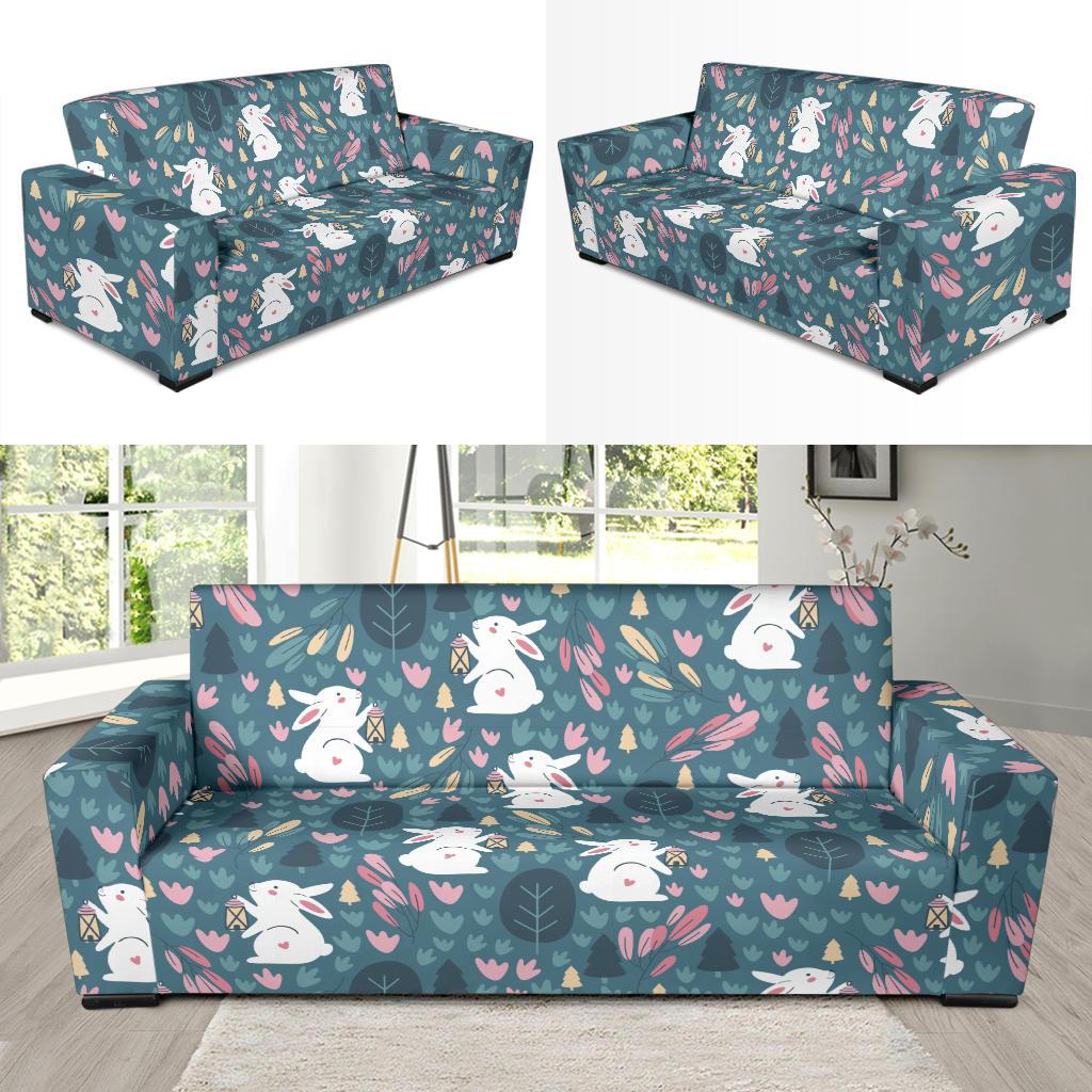 Rabbit Pattern Print Design RB013 Sofa Slipcover-JORJUNE.COM