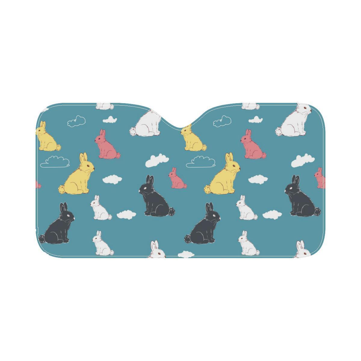 Rabbit Pattern Print Design RB014 Car Sun Shade-JorJune