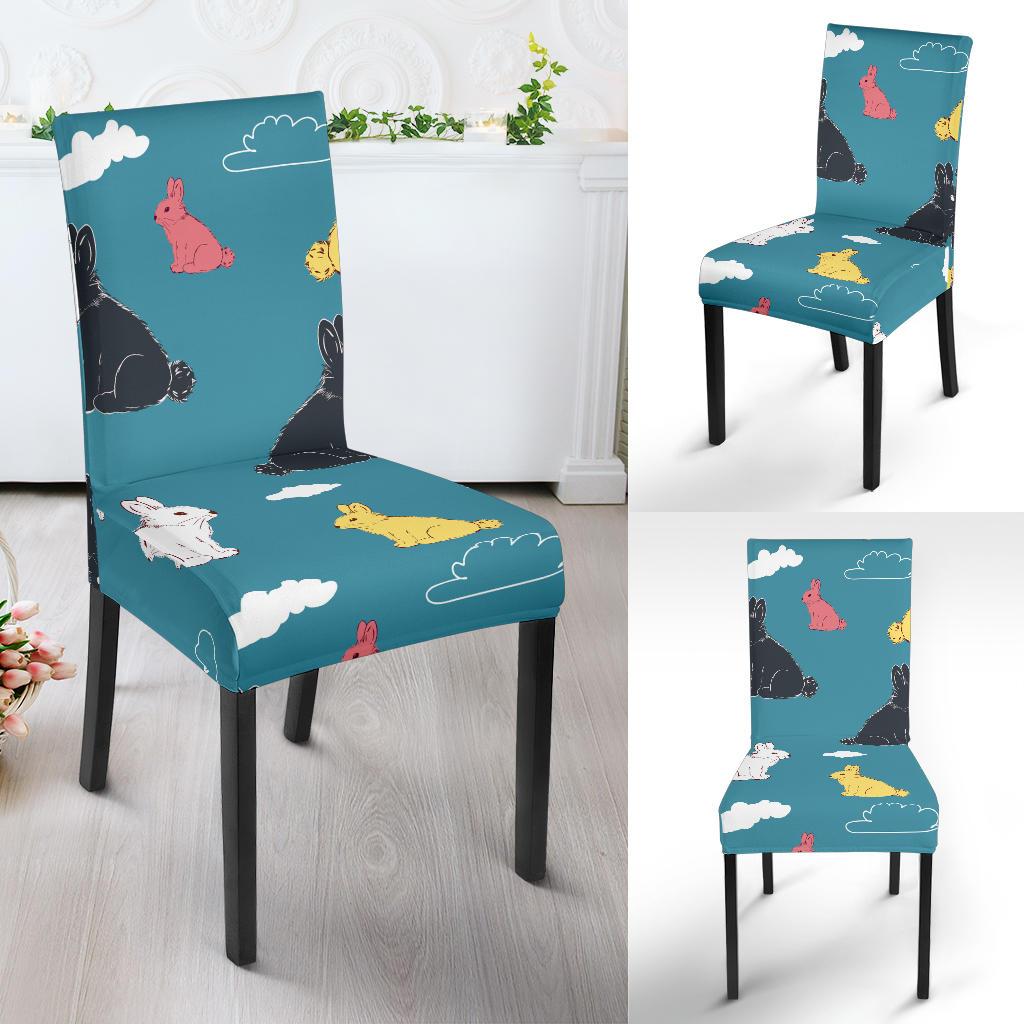 Rabbit Pattern Print Design RB014 Dining Chair Slipcover-JORJUNE.COM