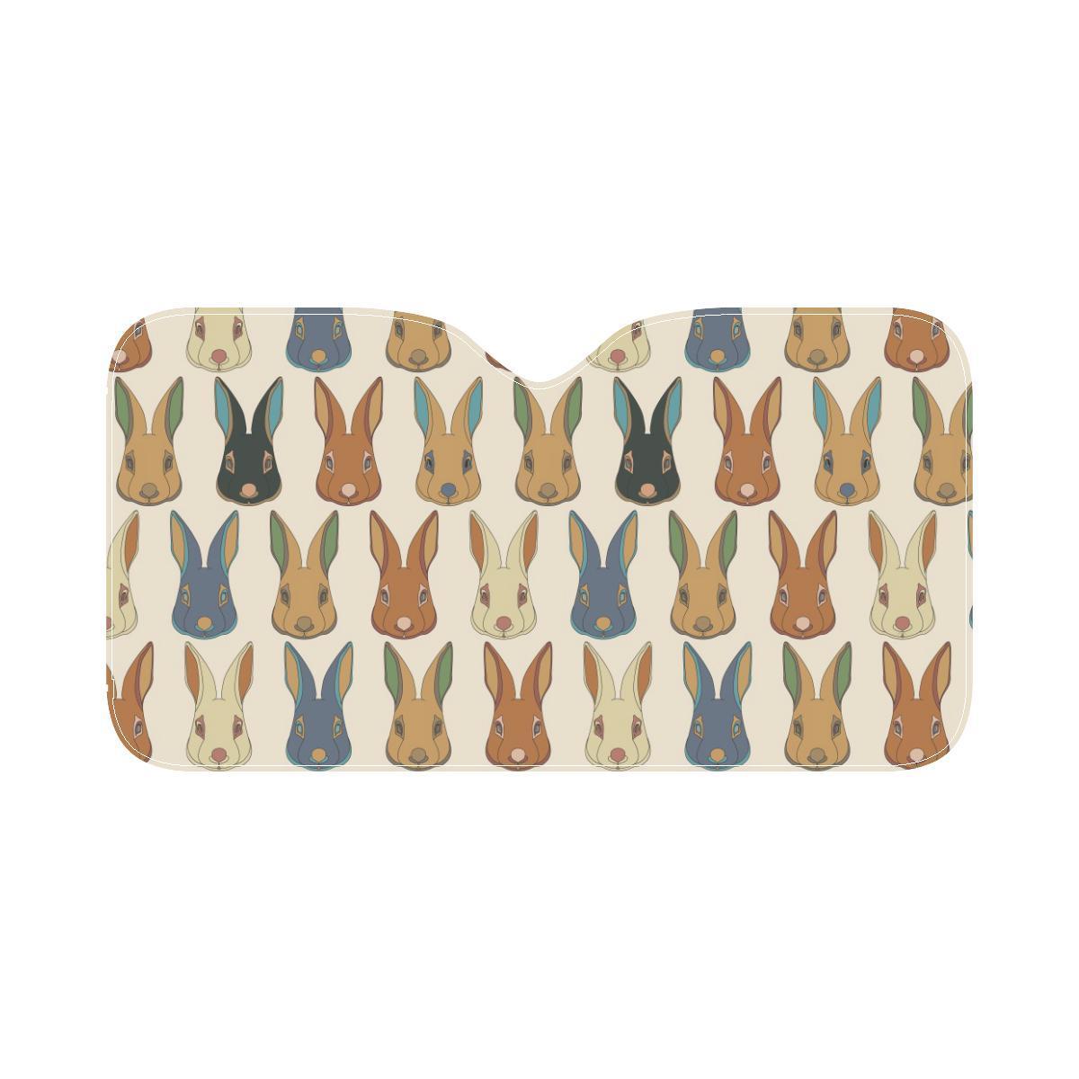 Rabbit Pattern Print Design RB04 Car Sun Shade-JorJune