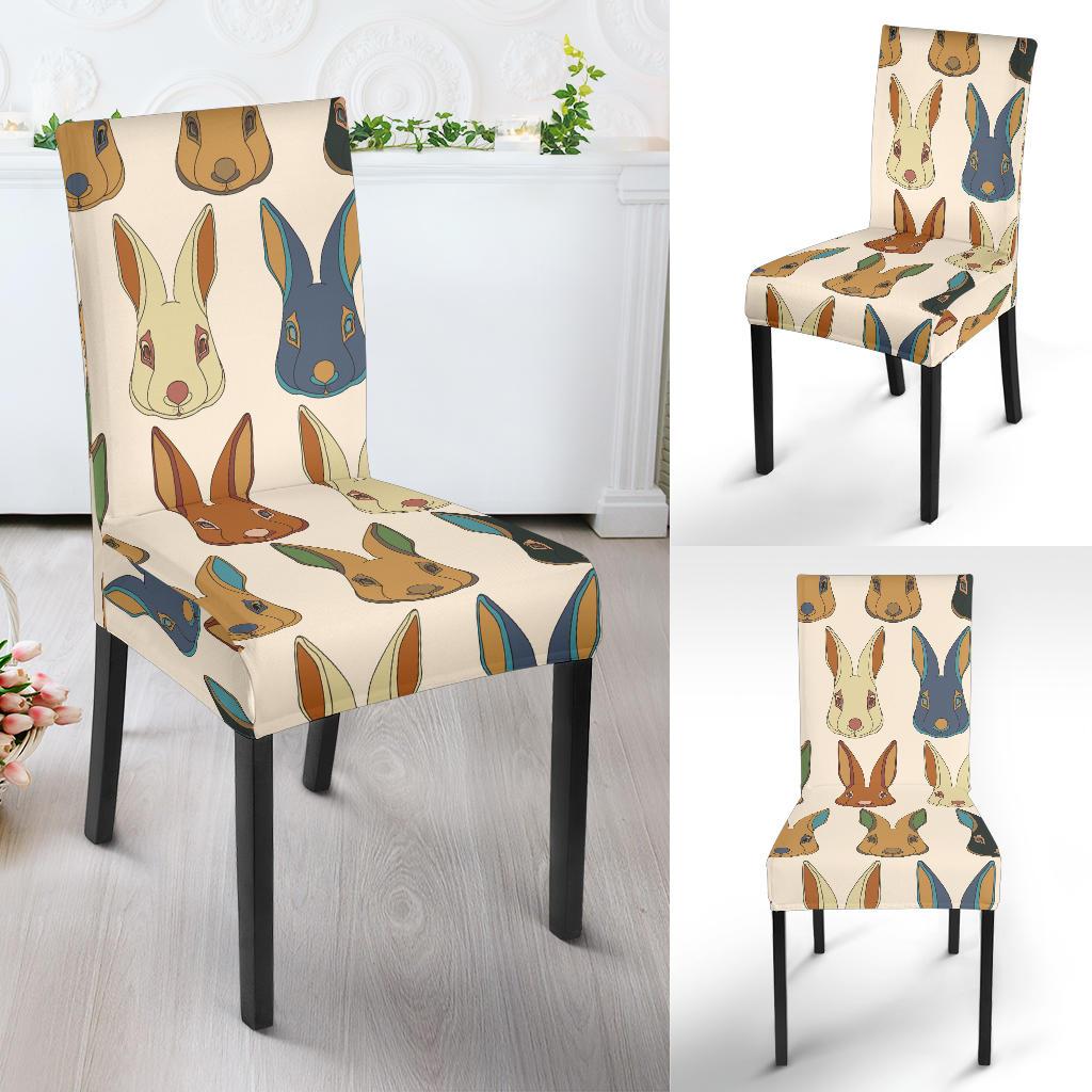 Rabbit Pattern Print Design RB04 Dining Chair Slipcover-JORJUNE.COM