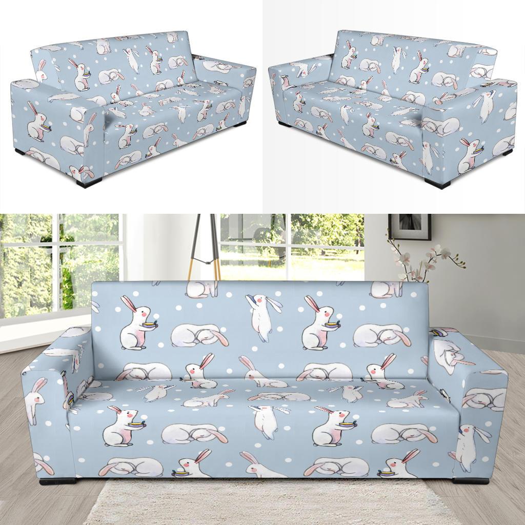 Rabbit Pattern Print Design RB06 Sofa Slipcover-JORJUNE.COM