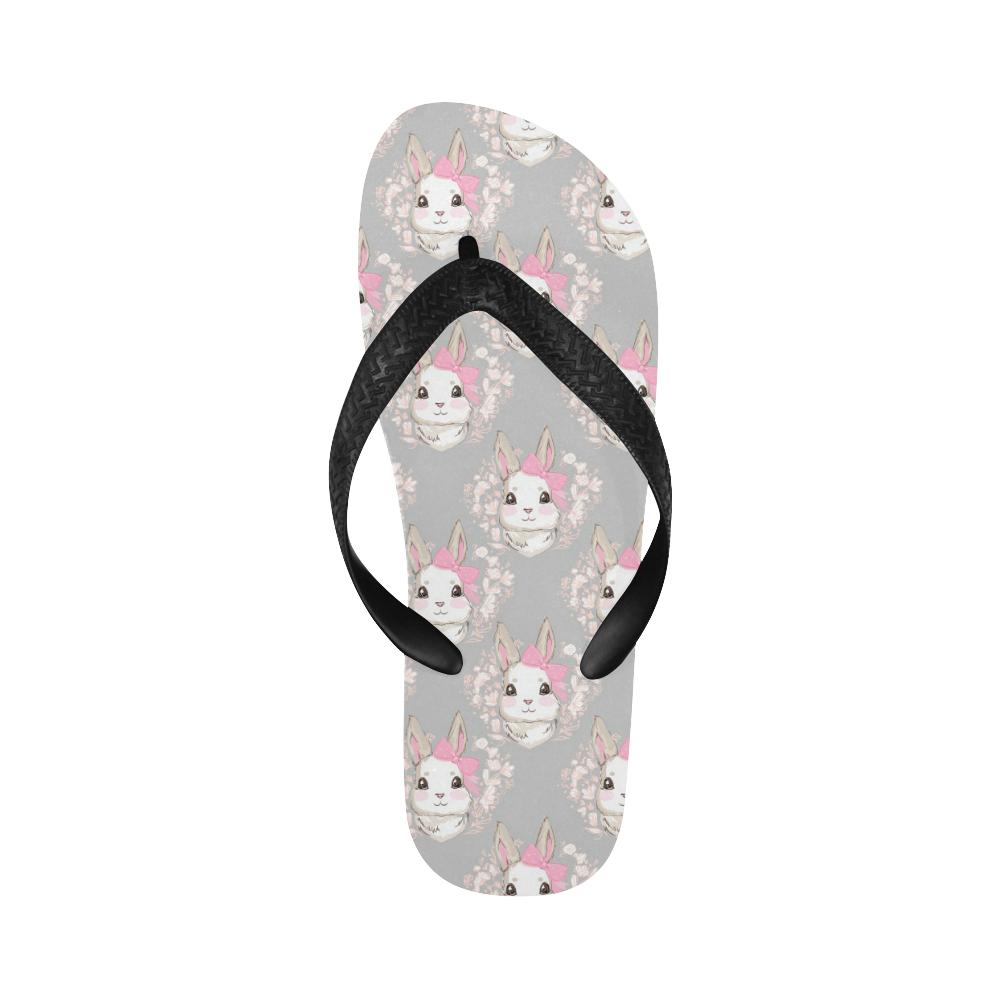 Rabbit Pattern Print Design RB07 Flip Flops-JorJune