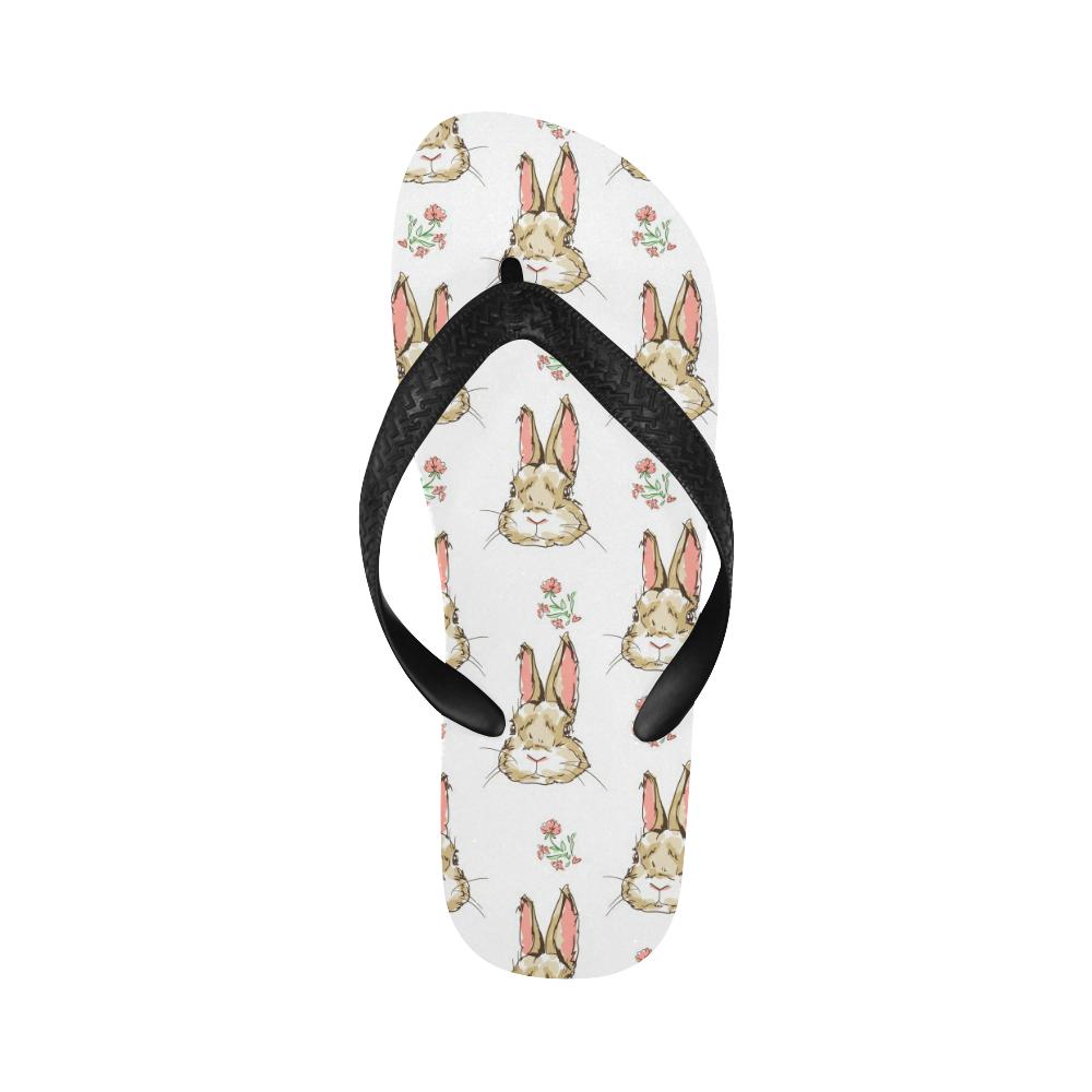 Rabbit Pattern Print Design RB09 Flip Flops-JorJune