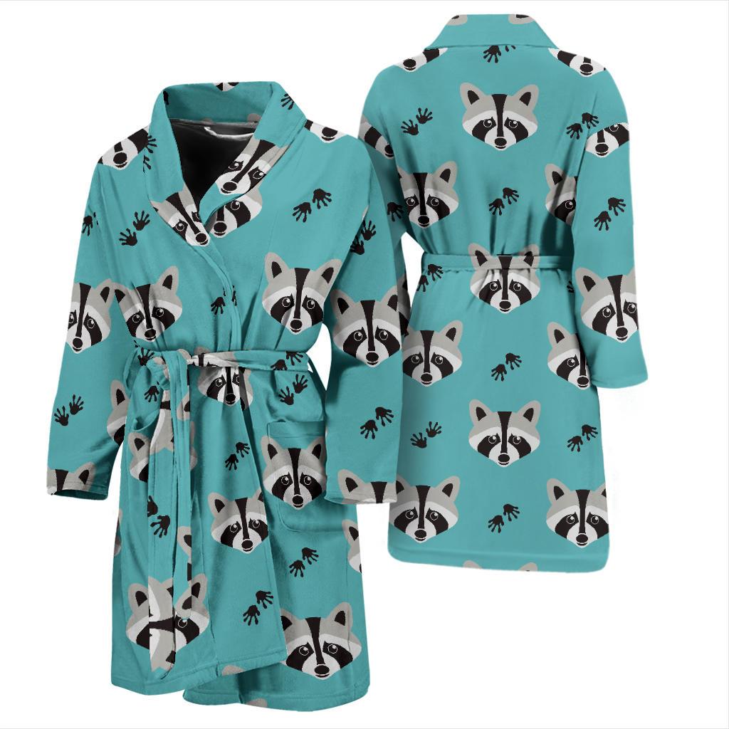Raccoon Pattern Print Design A01 Men Bathrobe-JORJUNE.COM