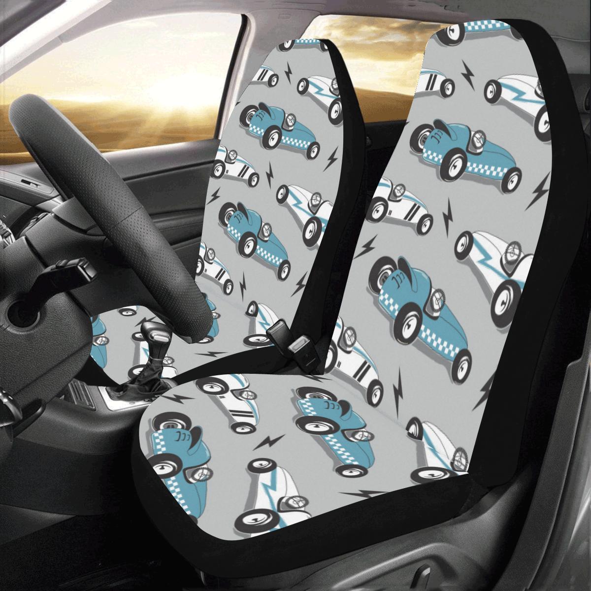 Racing Vintage Pattern Print Design A02 Car Seat Covers (Set of 2)-JORJUNE.COM