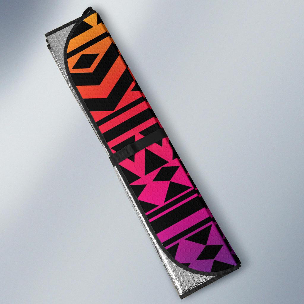 Rainbow Tribal Pattern Print Design A02 Car Sun Shades-JORJUNE.COM