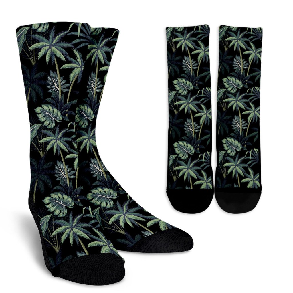 Rainforest Pattern Print Design RF02 Crew Socks-JORJUNE.COM