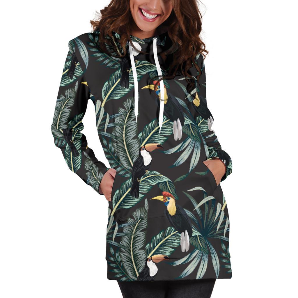 Rainforest Pattern Print Design RF06 Women Hoodie Dress
