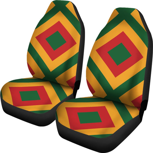 Rasta Reggae Color Cross Universal Fit Car Seat Covers