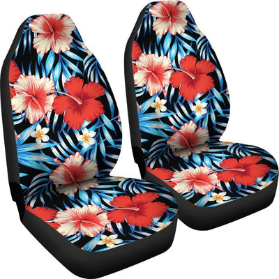 Floral Red Hibiscus Hawaiian tropical flower Universal Fit Car Seat Covers