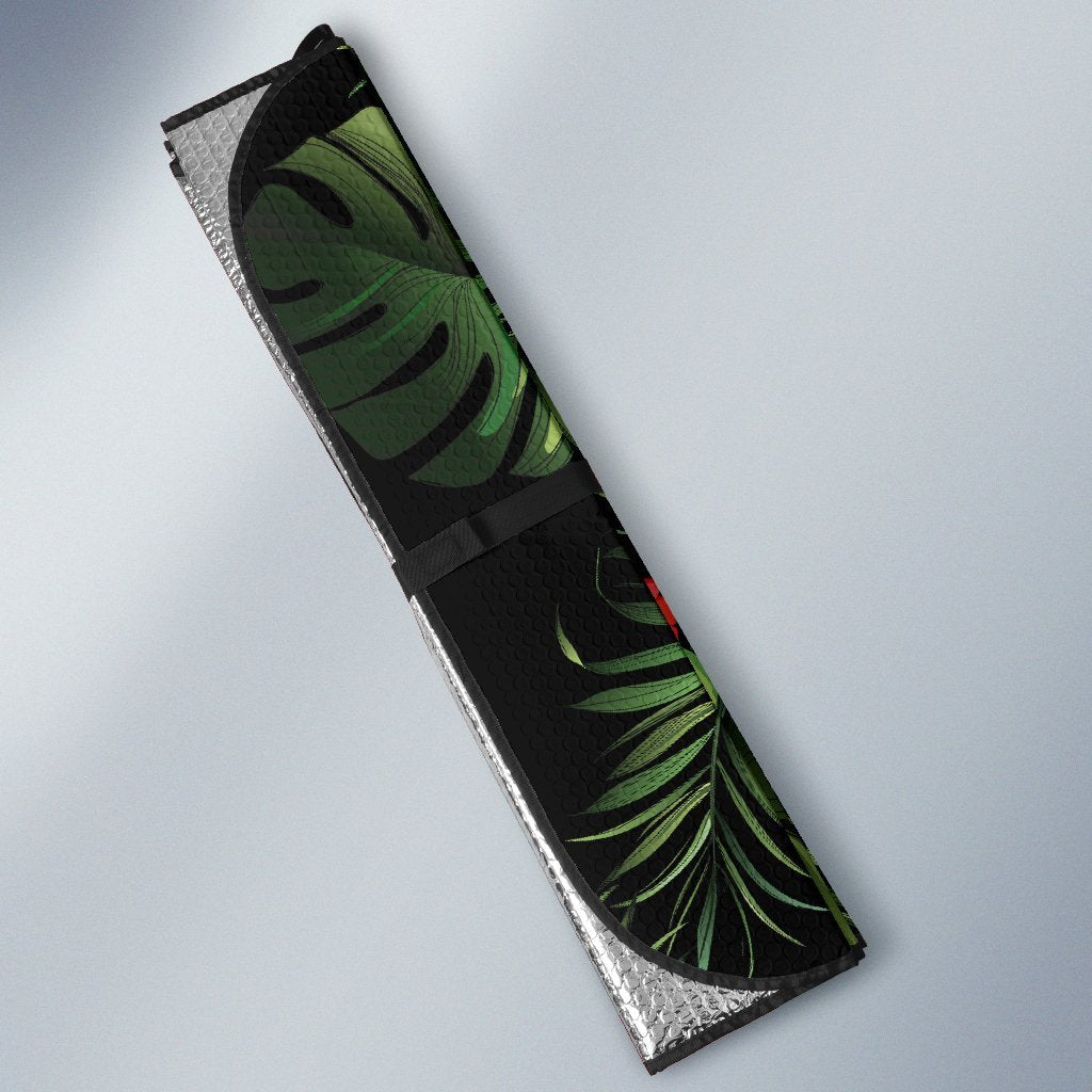 Red Hibiscus Tropical Car Sun Shade-JorJune