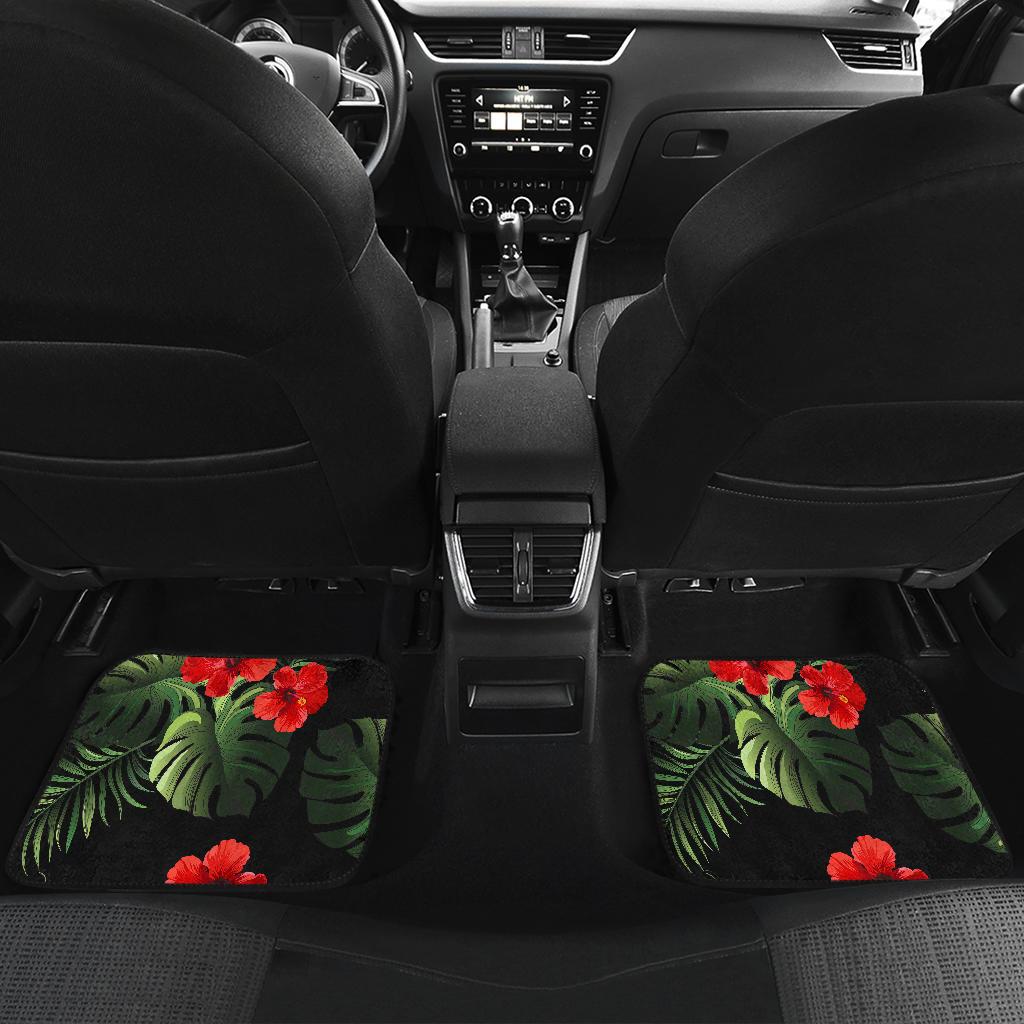 Red Hibiscus Tropical Front and Back Car Floor Mats