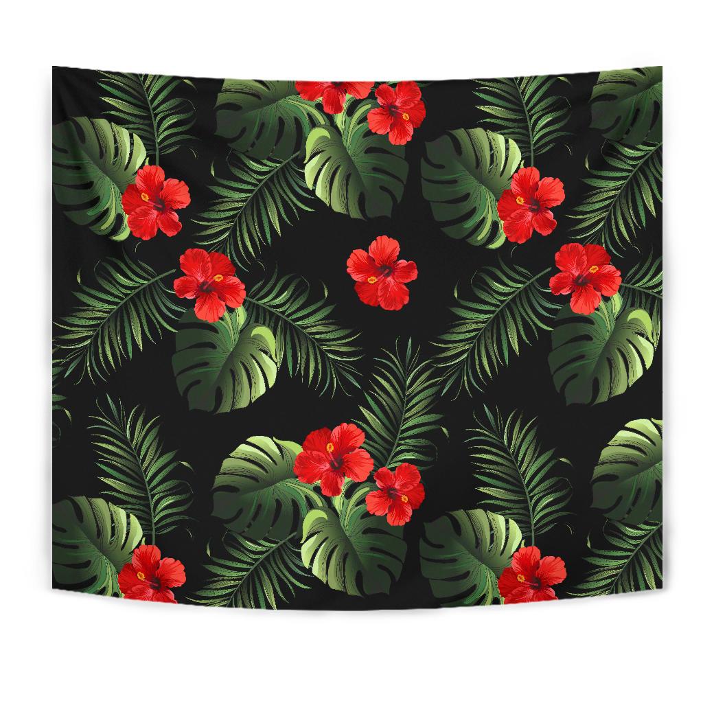Red Hibiscus Tropical Tapestry