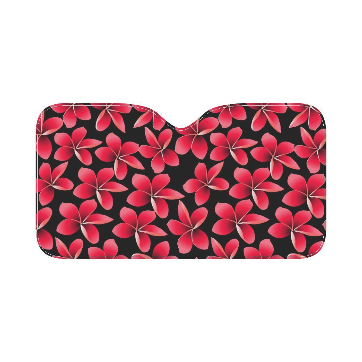 Red Plumeria Pattern Print Design PM025 Car Sun Shade-JorJune