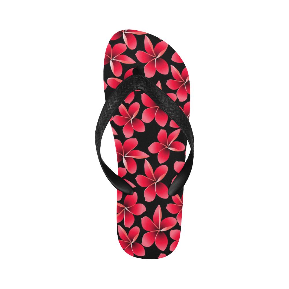 Red Plumeria Pattern Print Design PM025 Flip Flops-JorJune