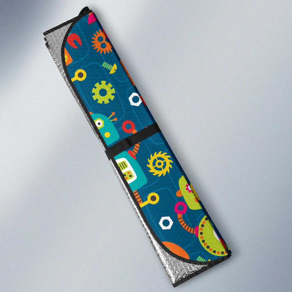 Robot Pattern Print Design A04 Car Sun Shades-JORJUNE.COM