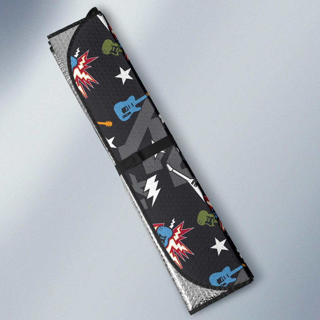 Rock and Roll Pattern Print Design A01 Car Sun Shades-JORJUNE.COM