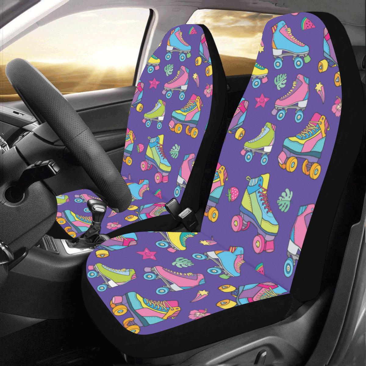 Roller skate Colorful Pattern Print Design A05 Car Seat Covers (Set of 2)-JORJUNE.COM