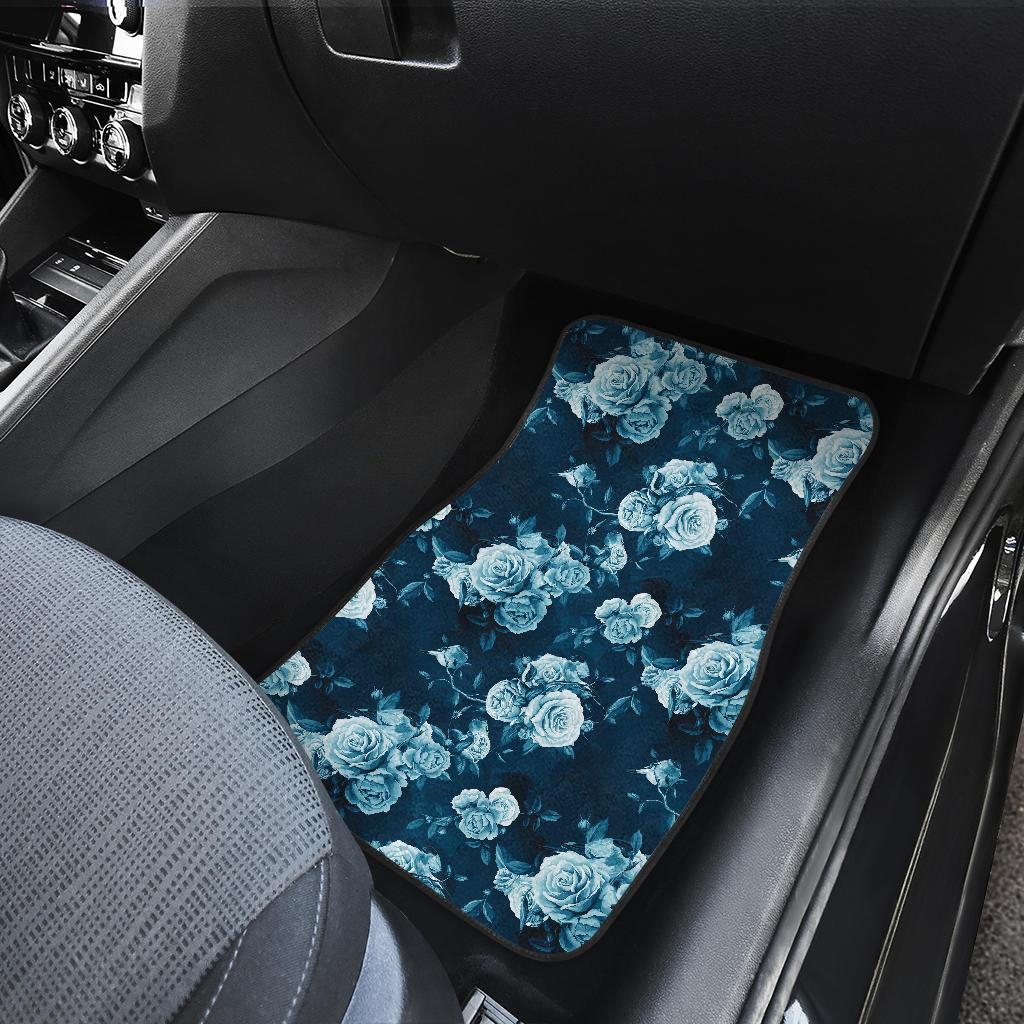 Rose Blue Pattern Print Design RO014 Car Floor Mats-JORJUNE.COM
