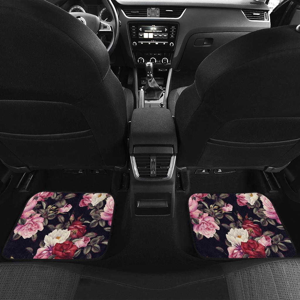 Rose Pattern Front and Back Car Floor Mats