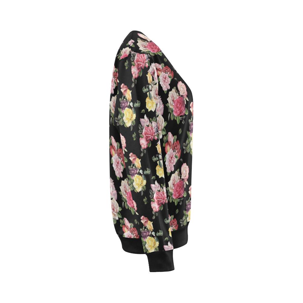 Rose Pattern Print Design RO010 Women Long Sleeve Sweatshirt-JorJune