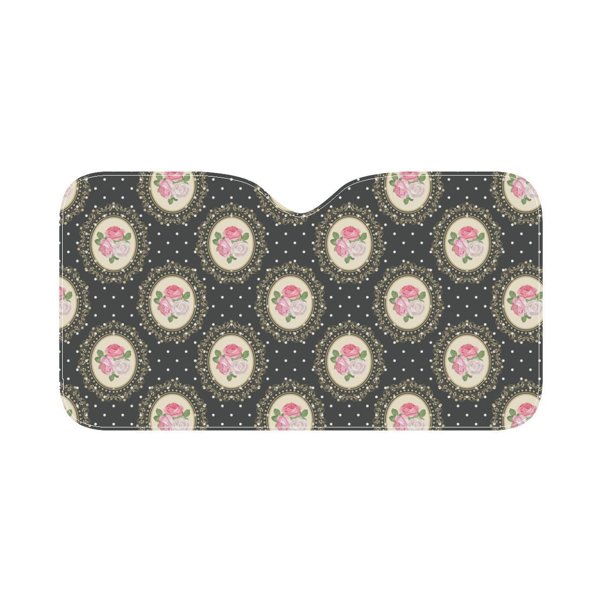 Rose Pattern Print Design RO015 Car Sun Shade-JorJune