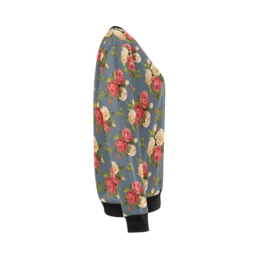 Rose Pattern Print Design RO017 Women Long Sleeve Sweatshirt-JorJune