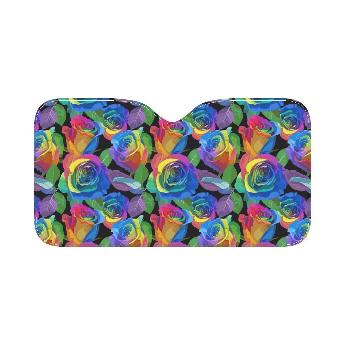 Rose Pattern Print Design RO02 Car Sun Shade-JorJune