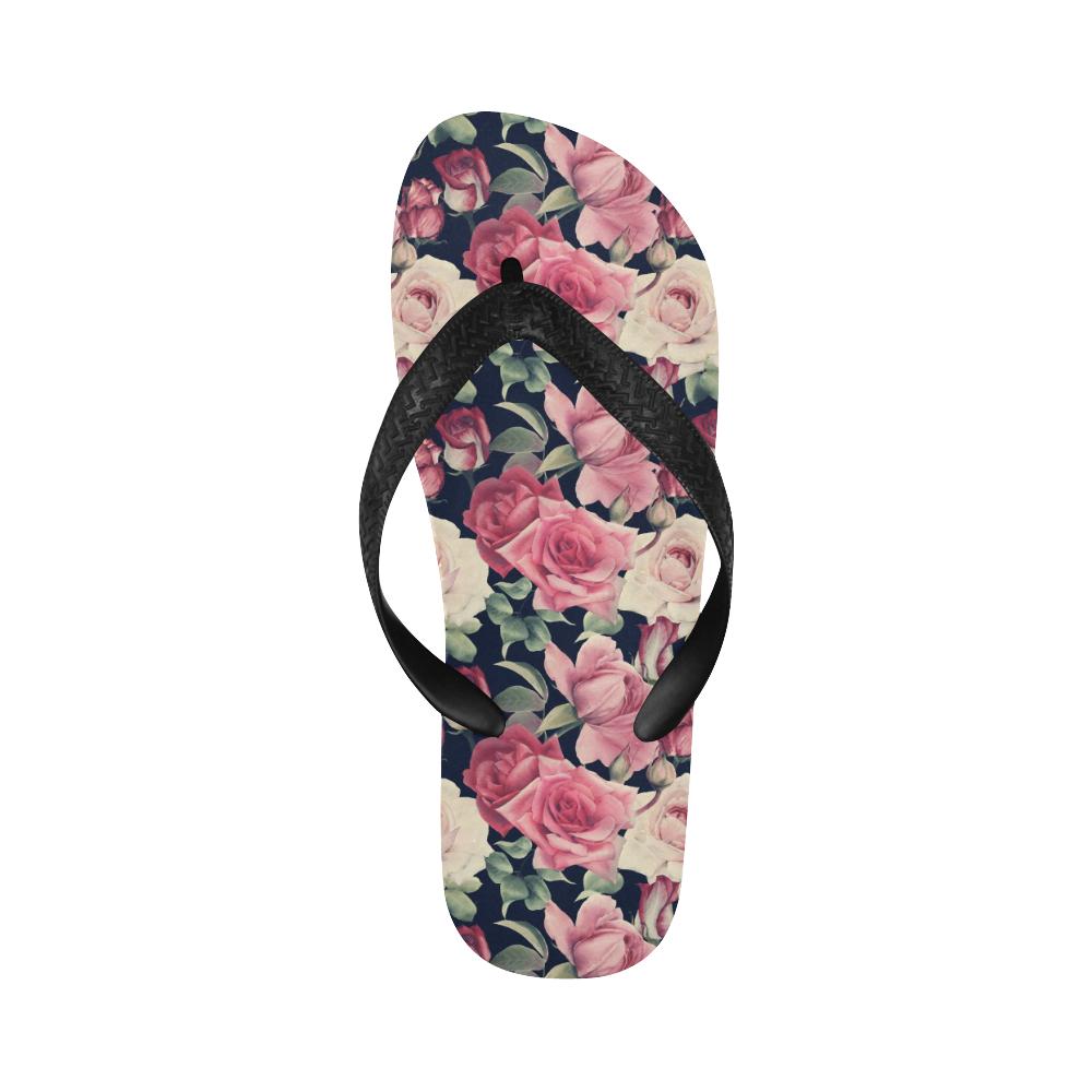 Rose Pattern Print Design RO05 Flip Flops-JorJune