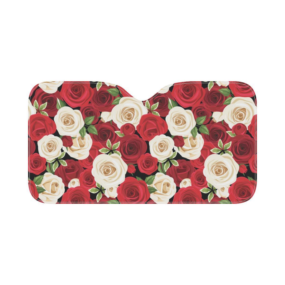 Rose Pattern Print Design RO06 Car Sun Shade-JorJune