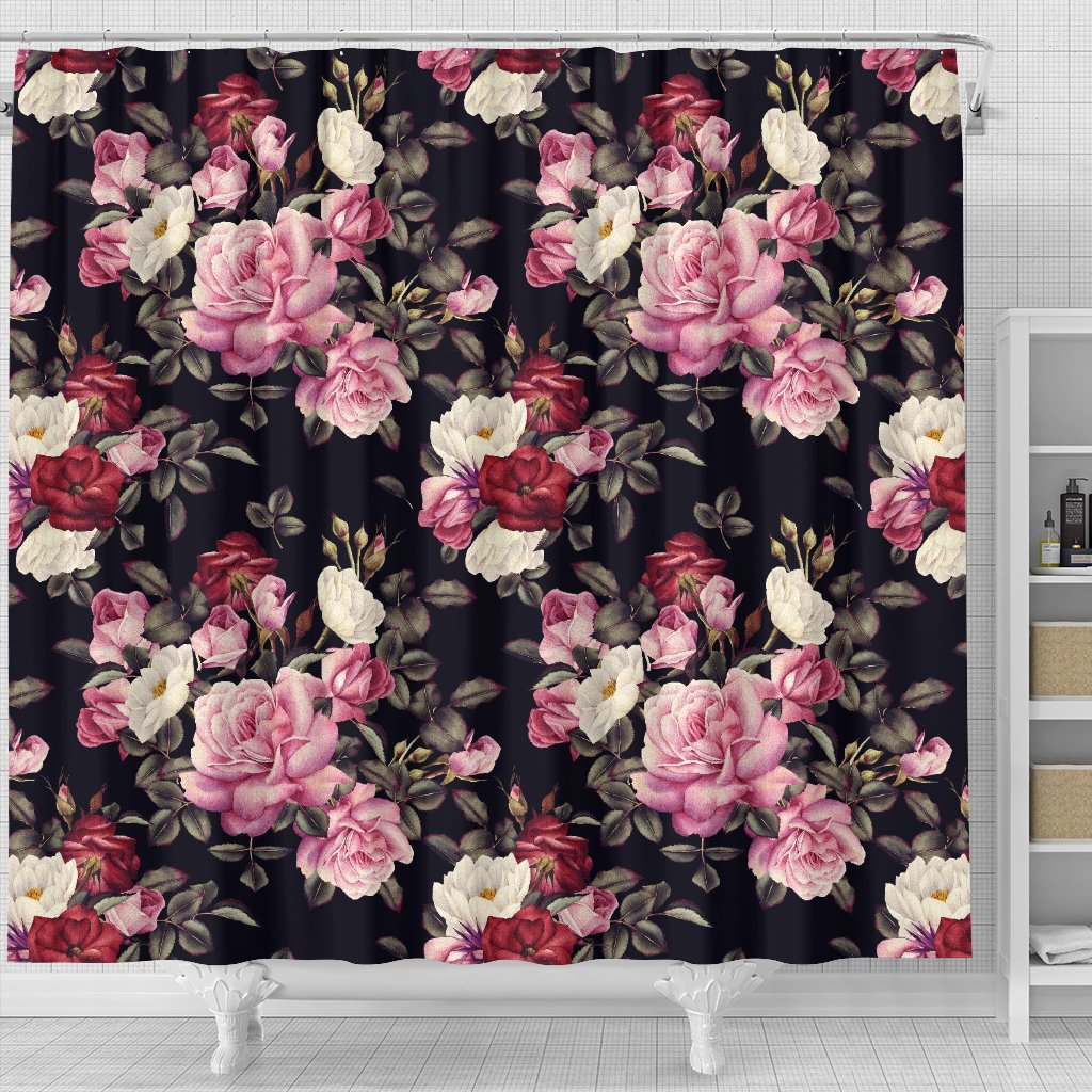 Rose Pattern Shower Curtain