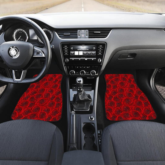Rose Red Pattern Print Design RO04 Car Floor Mats-JORJUNE.COM