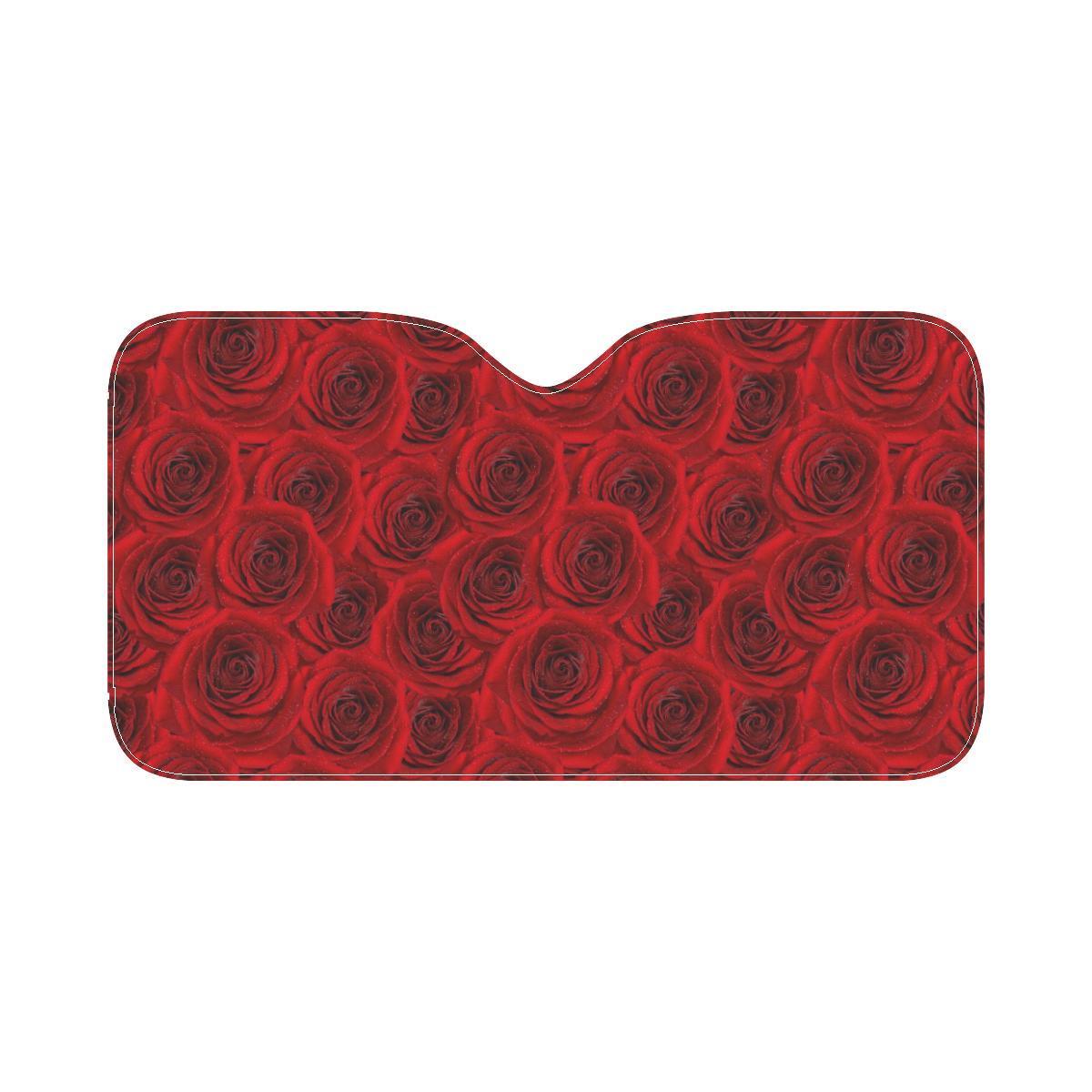 Rose Red Pattern Print Design RO04 Car Sun Shade-JorJune
