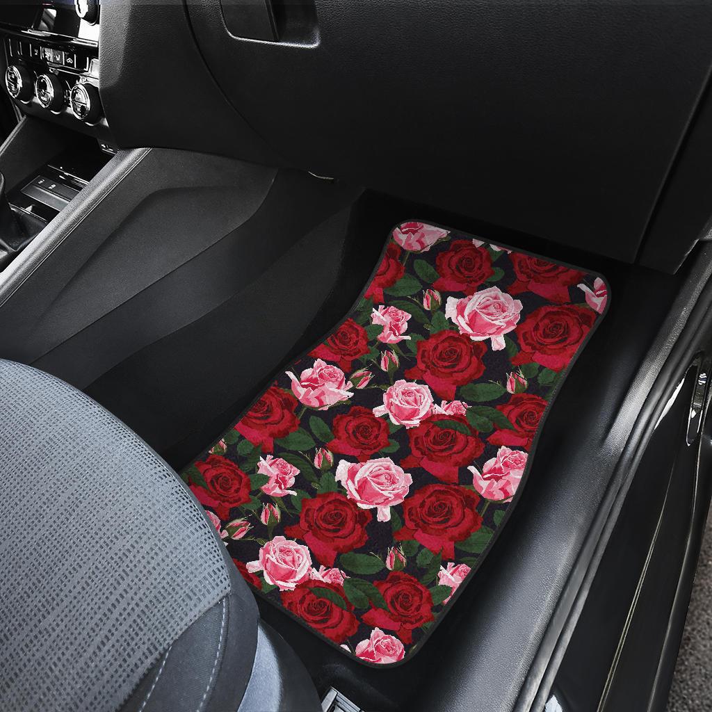 Rose Red Pink Pattern Print Design RO01 Car Floor Mats-JORJUNE.COM