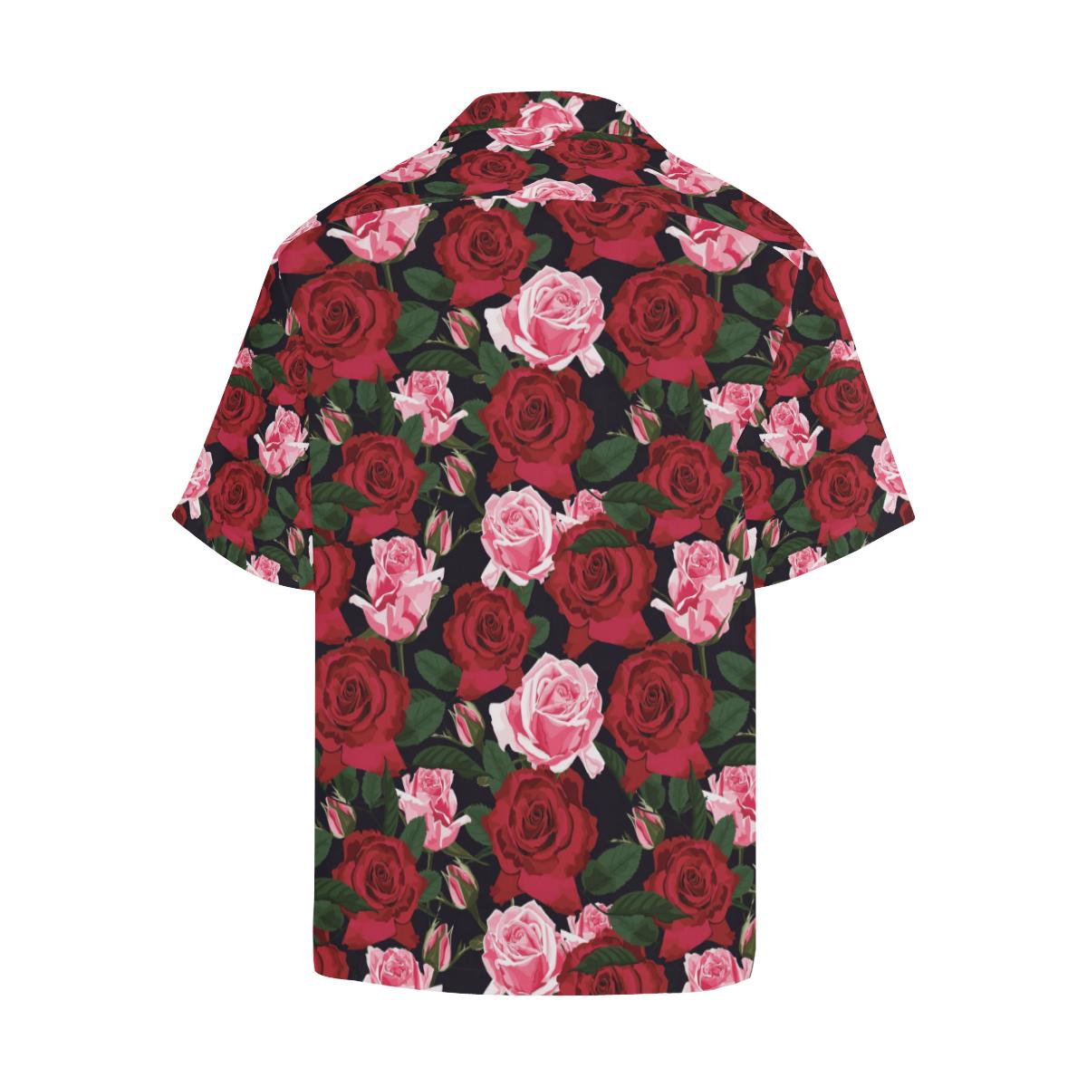 Rose Red Pink Pattern Print Design RO01 Men Hawaiian Shirt-JorJune