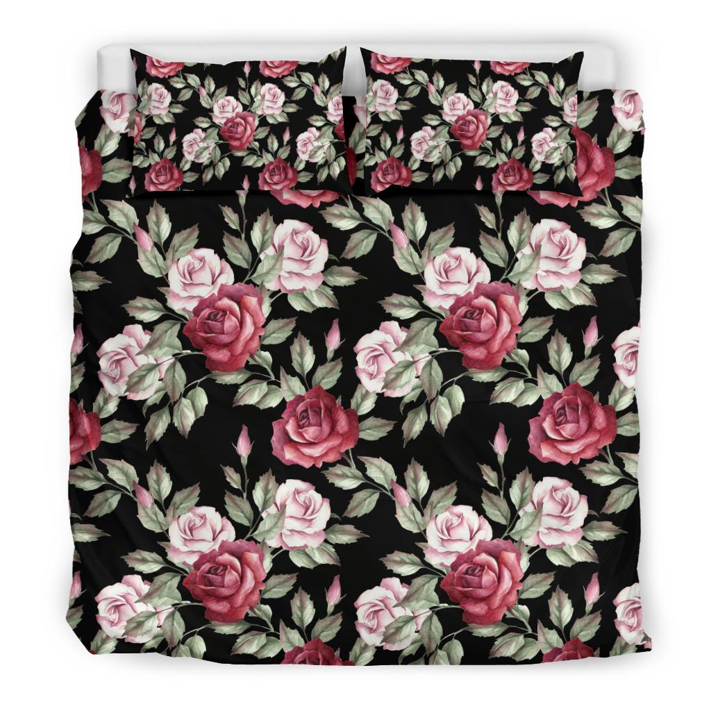 Rose Red Pink Pattern Print Design RO03 Duvet Cover Bedding Set-JORJUNE.COM