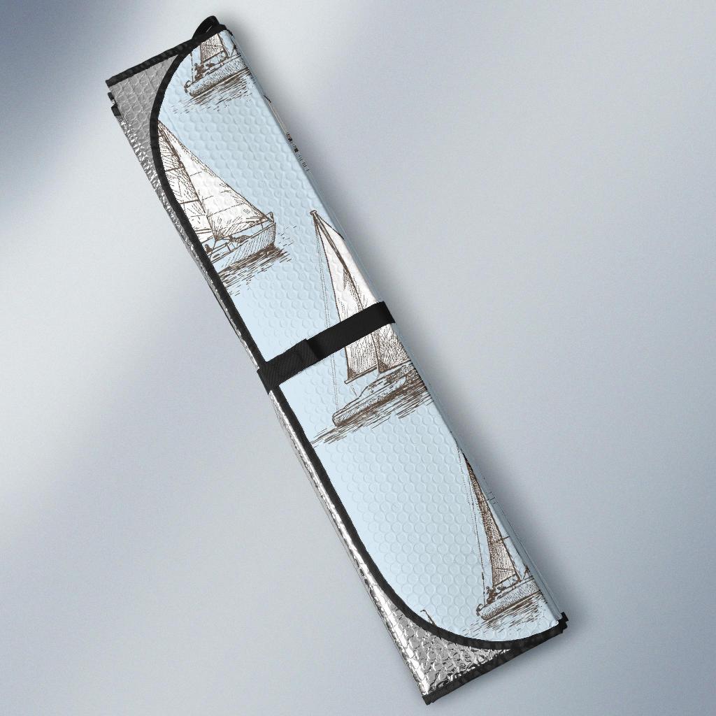 Sailing Ships Pattern Print Design A01 Car Sun Shades-JORJUNE.COM