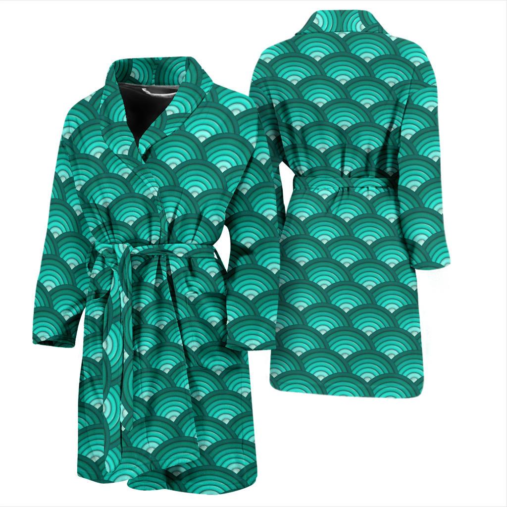 Scales Pattern Print Design 01 Men Bathrobe-JORJUNE.COM