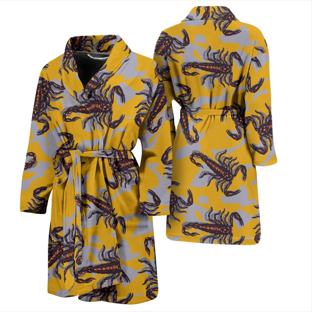 Scorpion Pattern Print Design 01 Men Bathrobe-JORJUNE.COM